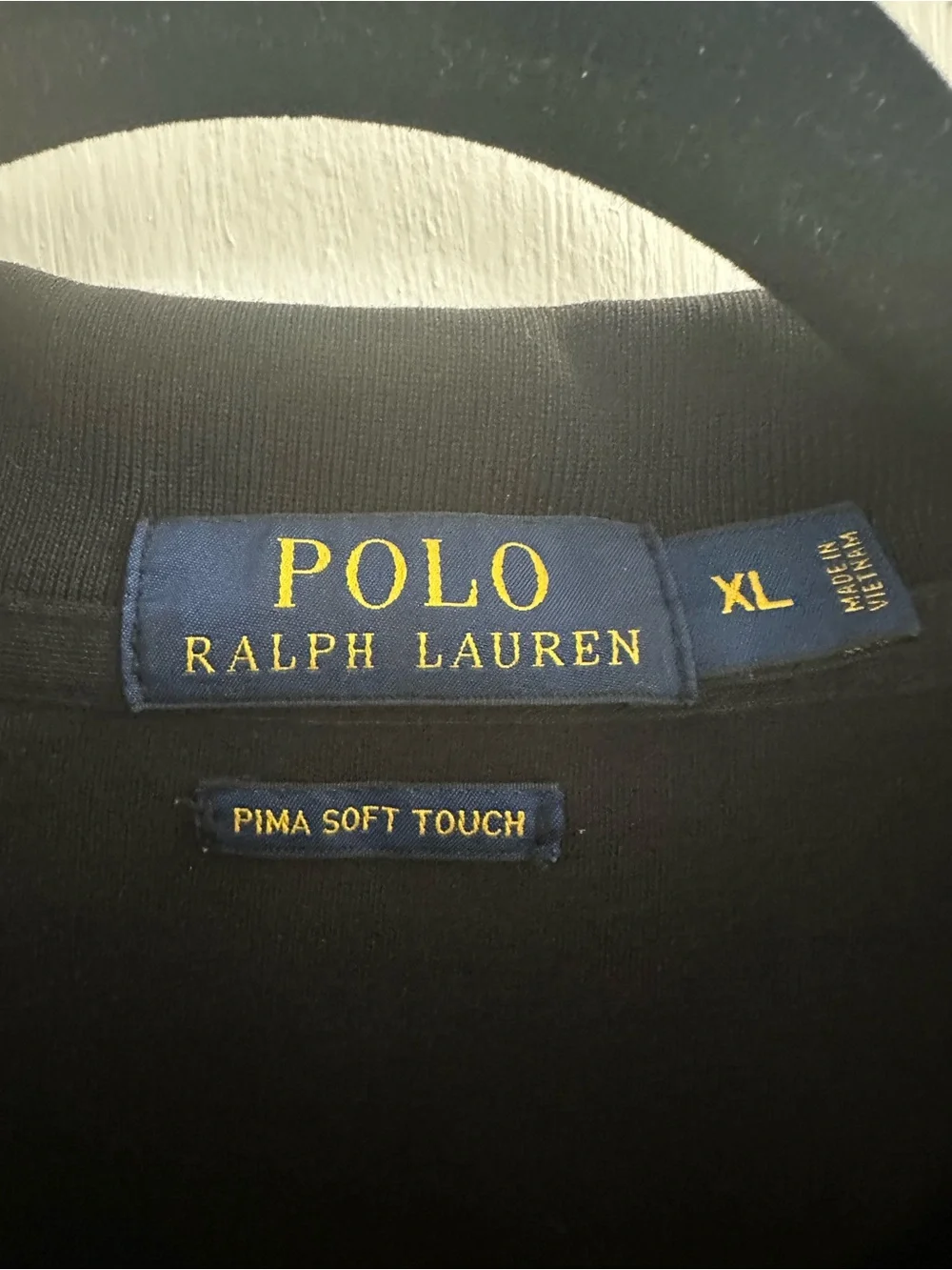 Ralph Lauren Men’s Pima Soft Touch Black Polo Shirt - Size XL